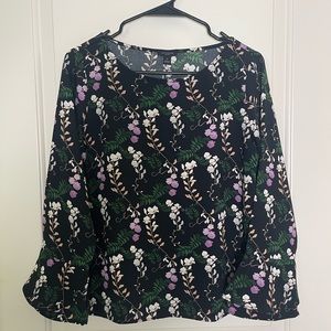 Ann Taylor Bell Sleeve Floral Blouse